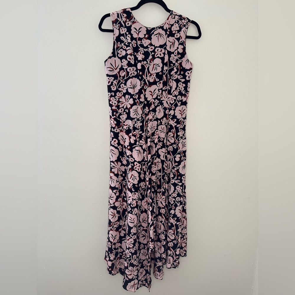 Kenzo Paris Print Silk Handkerchief Hem Dress NWT